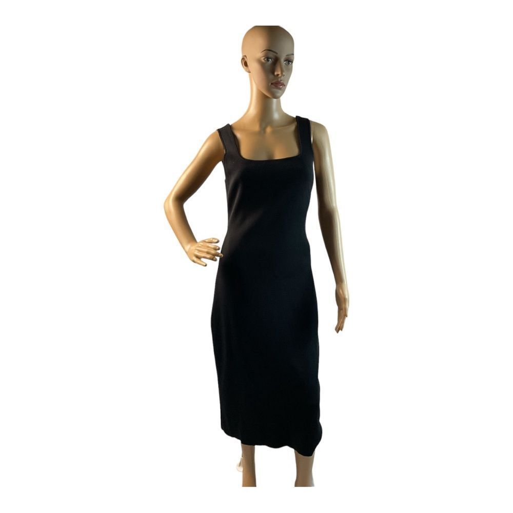 All Row Women’s Black Rib Knit Sleeveless Midi Dress Size XL MODIFIED